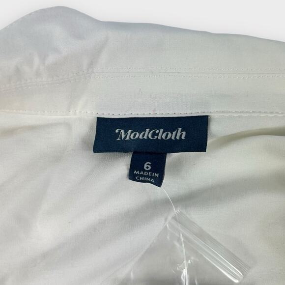 Modcloth Au Contraire Floral Daisy Retro Wrap Twofer Dress Size 6 NEW - Picture 7 of 11